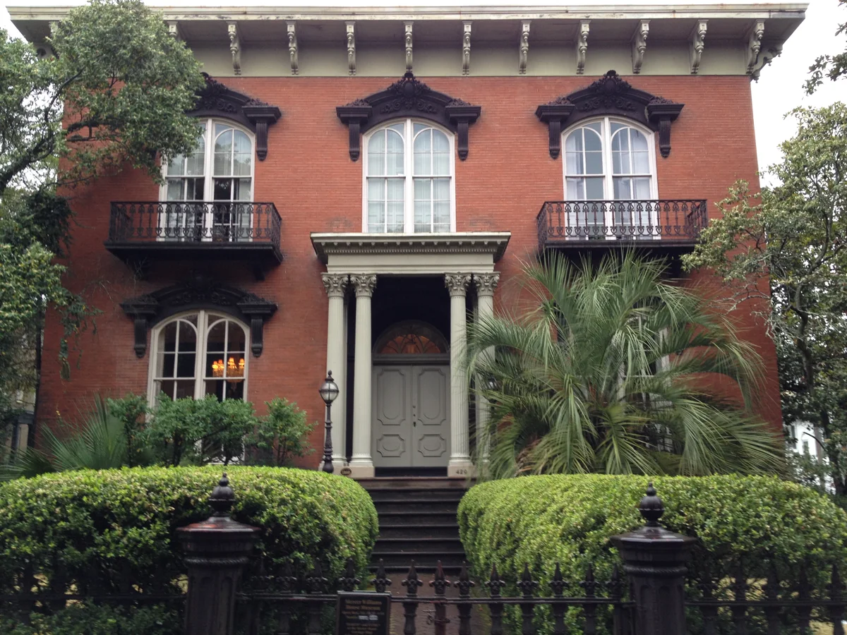The Mercer Williams House on Monterey Square, Savannah's best-known true crime address beyond the ghost tours in Savannah GA
